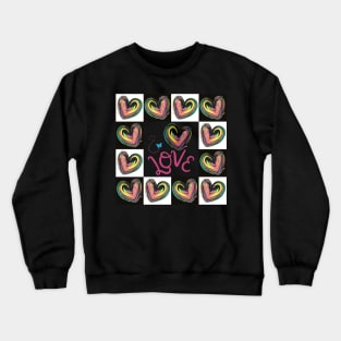 Heart of Lightness Checkerboard Frame Crewneck Sweatshirt